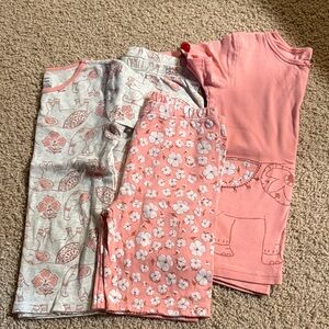 Carter's Pink and Gray Elephant Pajama bundle